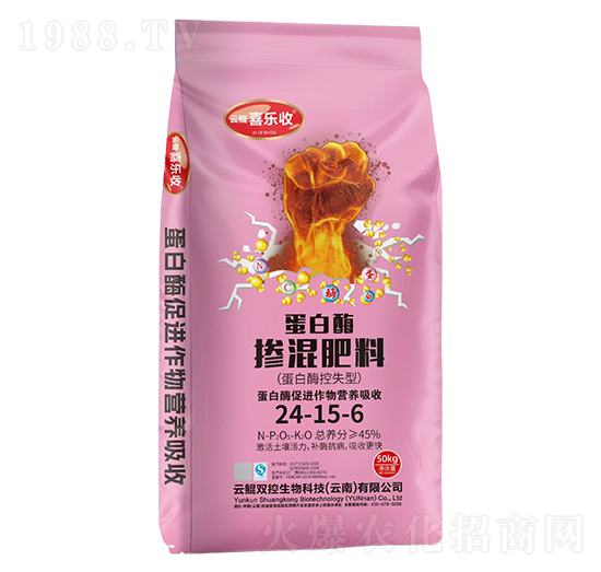 蛋白酶摻混肥料24-15-6-紅太陽